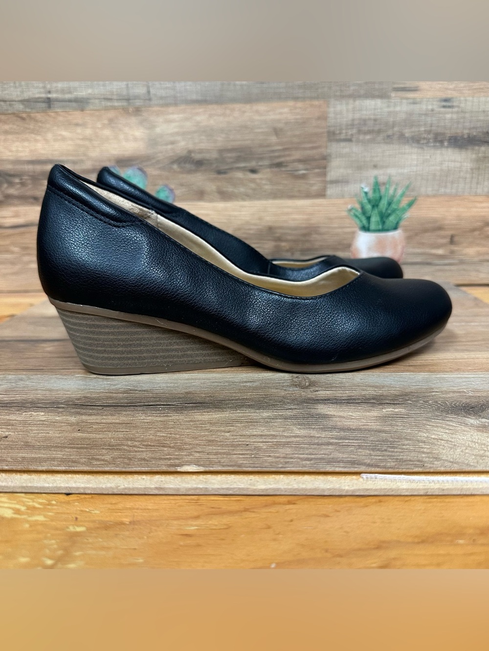 Dr. Scholl's Be Ready Women's Heels Black Smooth Size 8